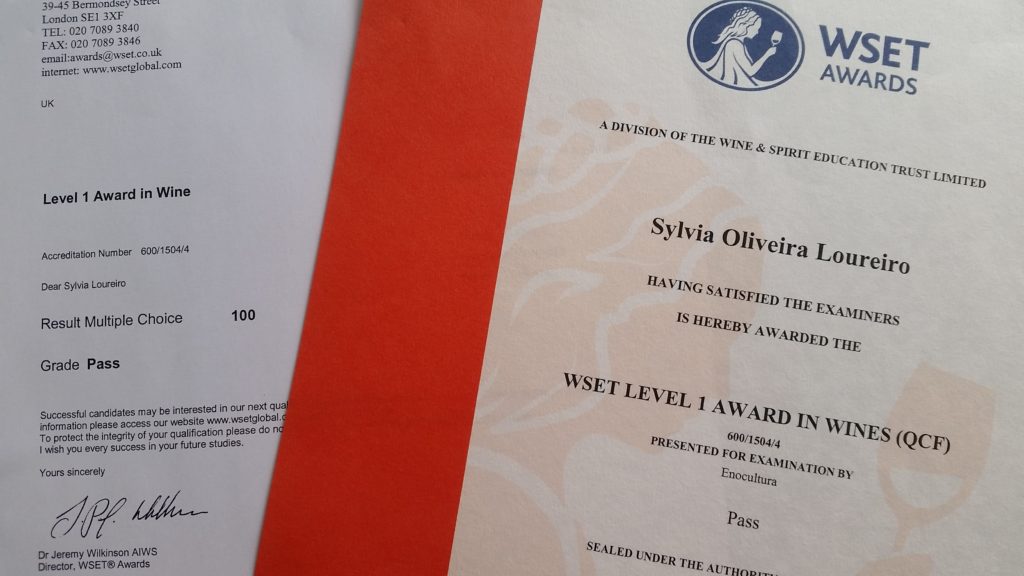 Certificado internacional WSET Nível 1